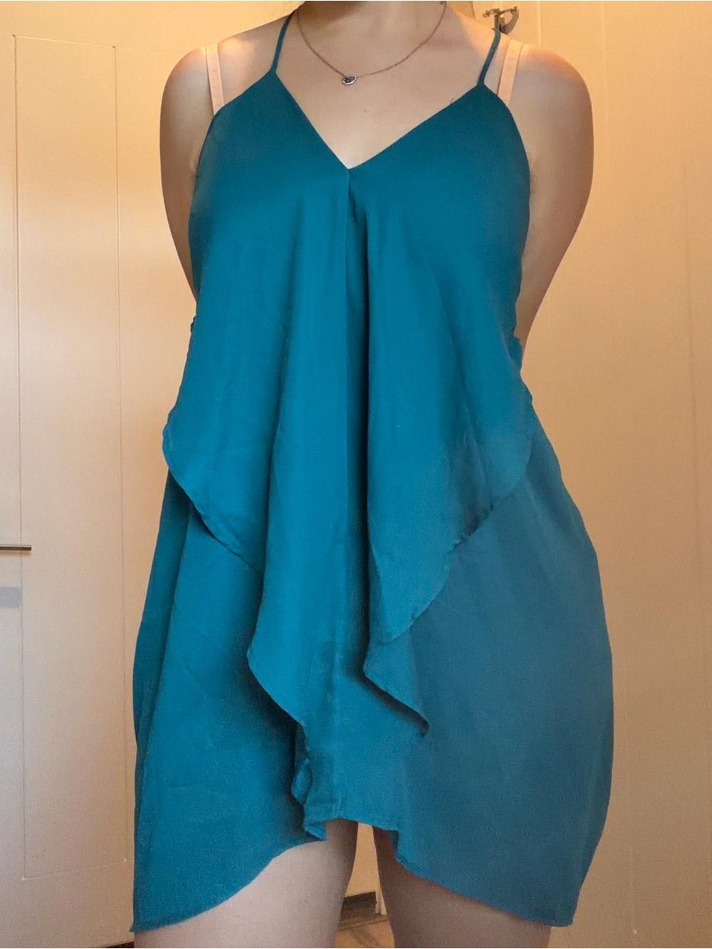 Teal Ruffle Layer Mini Dress - Women
